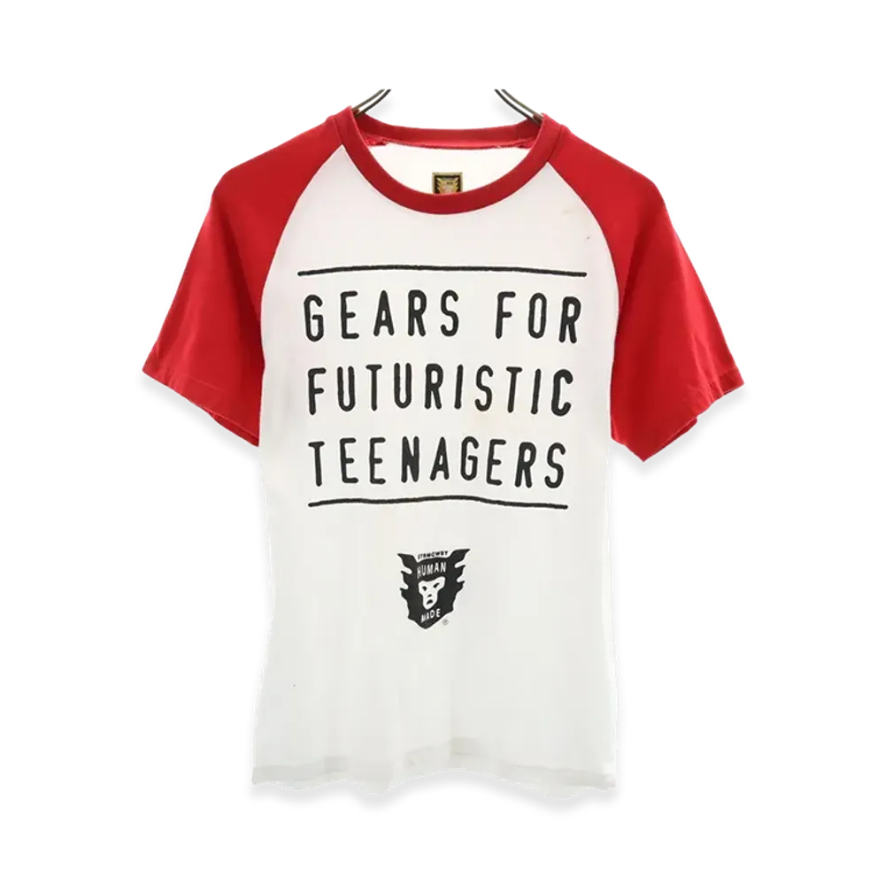 HUMAN MADE Gears For Futuristic Teenagers Raglan T-Shirt "White/Red"