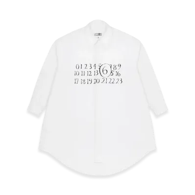 MM6 Maison Margiela Women's Numeric Shirt Dress "White"