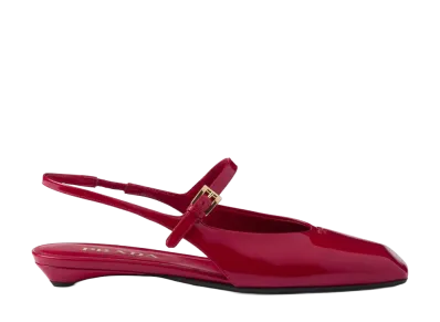 PRADA Women's Patent Leather Slingback "Red"