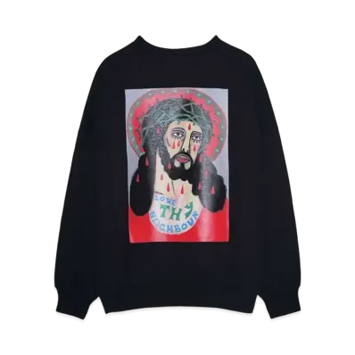 COOTIE PRODUCTIONS Print Sweat Crew (LOVE THY NEIGHBOUR) "BLACK"