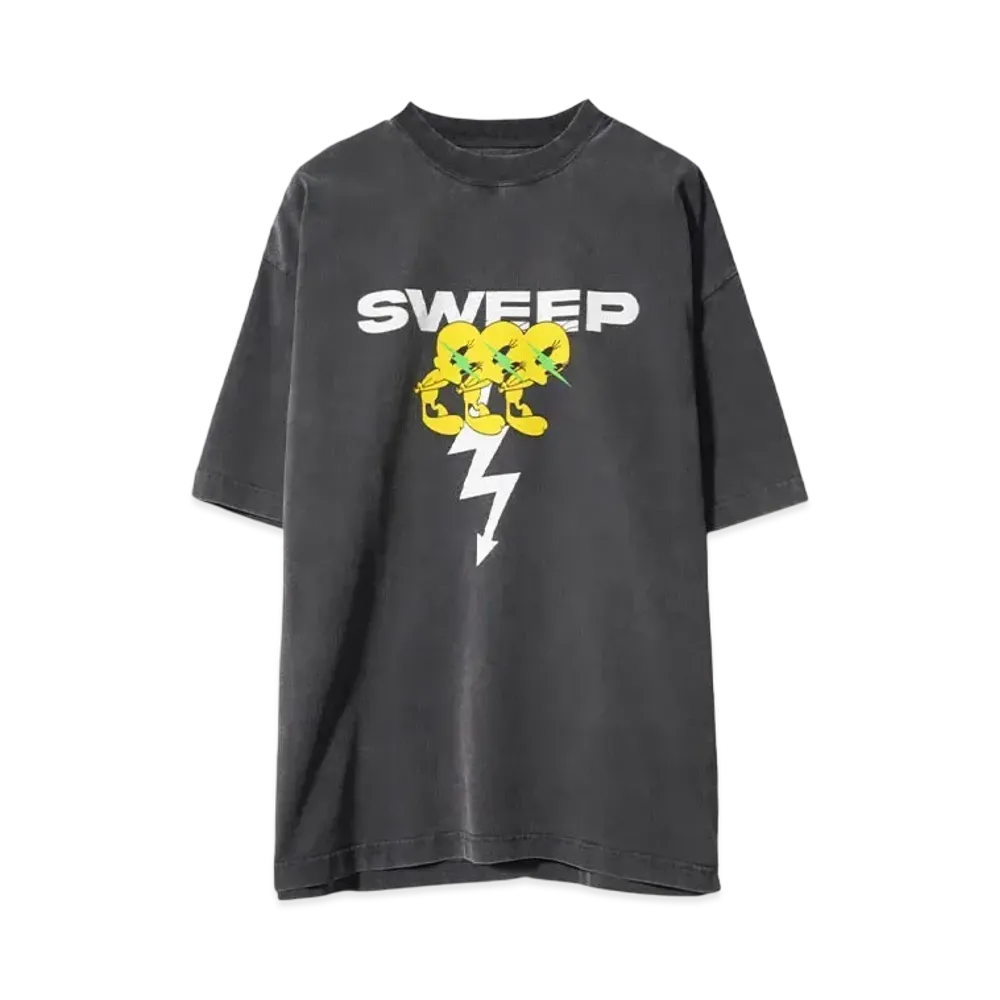TAIN DOUBLE PUSH SWEEP SHORT SLEEVE T-SHIRTS "BLACK"