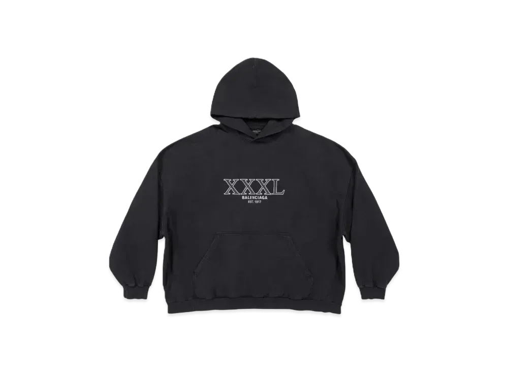 BALENCIAGA 3XL Hoodie Large Fit "Black"