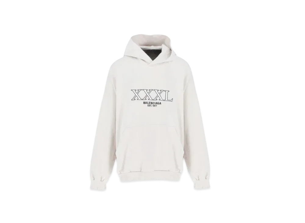 BALENCIAGA 3XL Hoodie Large Fit "Off White"