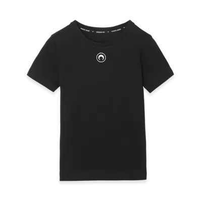 Marine Serre Organic Cotton 1X1 Rib T-Shirt "Blackcotton"