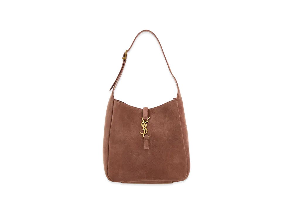 Saint Laurent Women's Dark Suede Small Le 5 Ã 7 Soft Shoulder Bag "Pink"