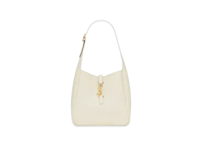 Saint Laurent LE 5 A 7 Supple Small in Grained Leather Blanc Vintage