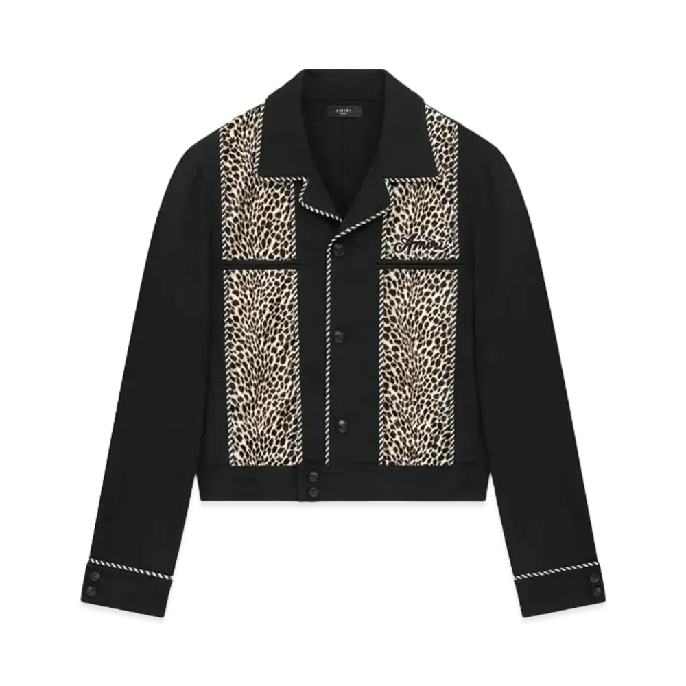 AMIRI Leopard Cadet Jacket "Black"