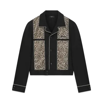 AMIRI Leopard Cadet Jacket "Black"