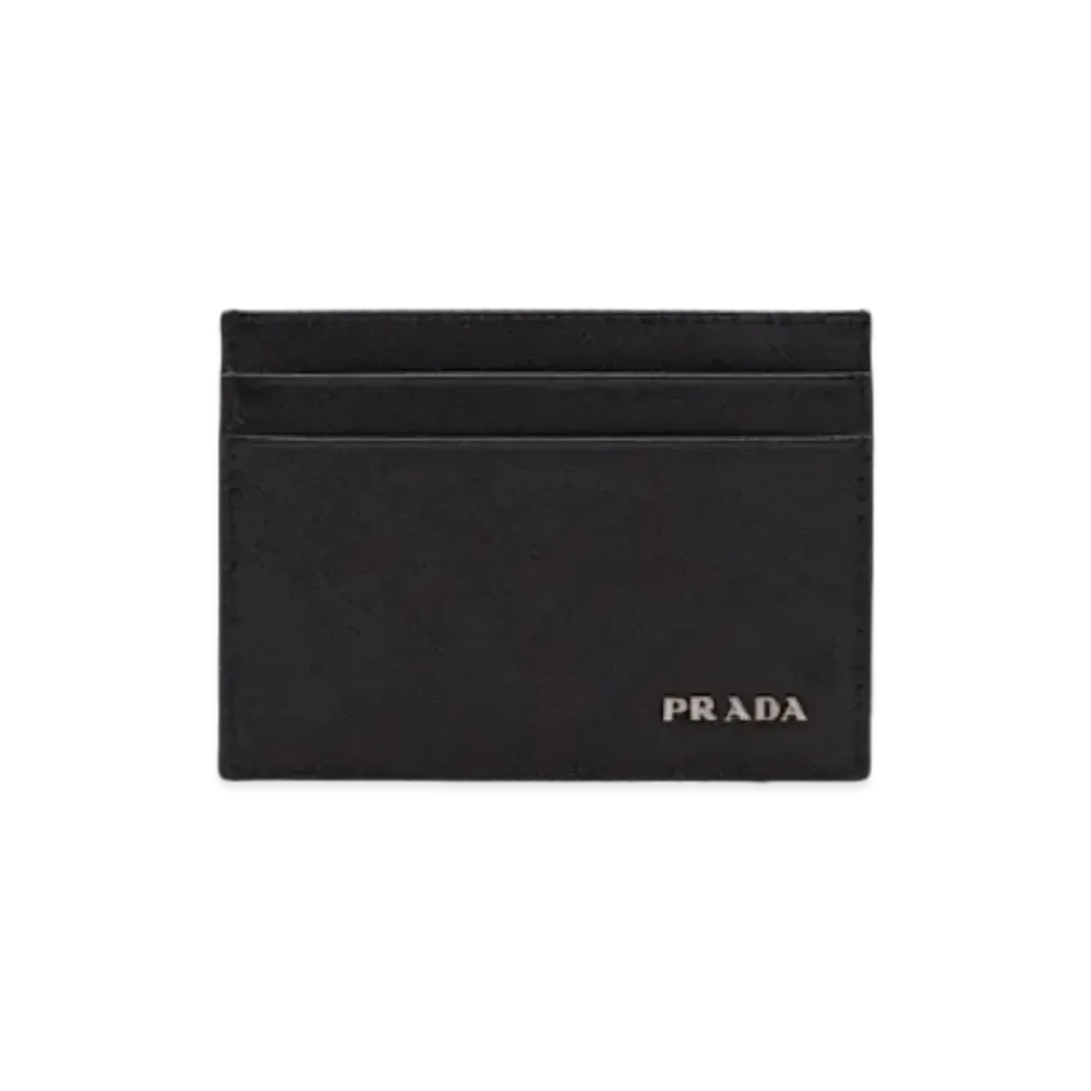 PRADA Saffiano Leather Card Holder "Black"