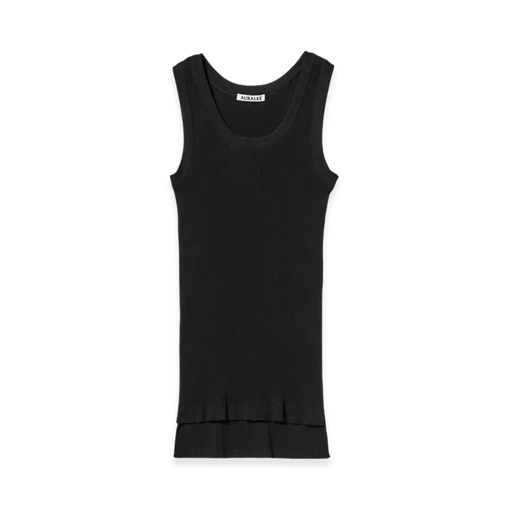 AURALEE Women's Cotton High Gauge Rib Knit Tank "Black"