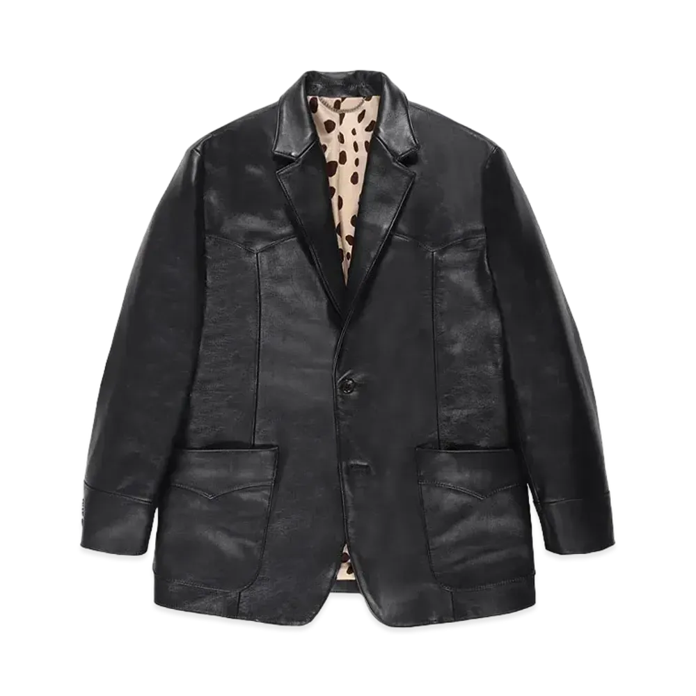 WACKO MARIA Sheep Skin Leather Westerin Single Breasted Jacket "Black"