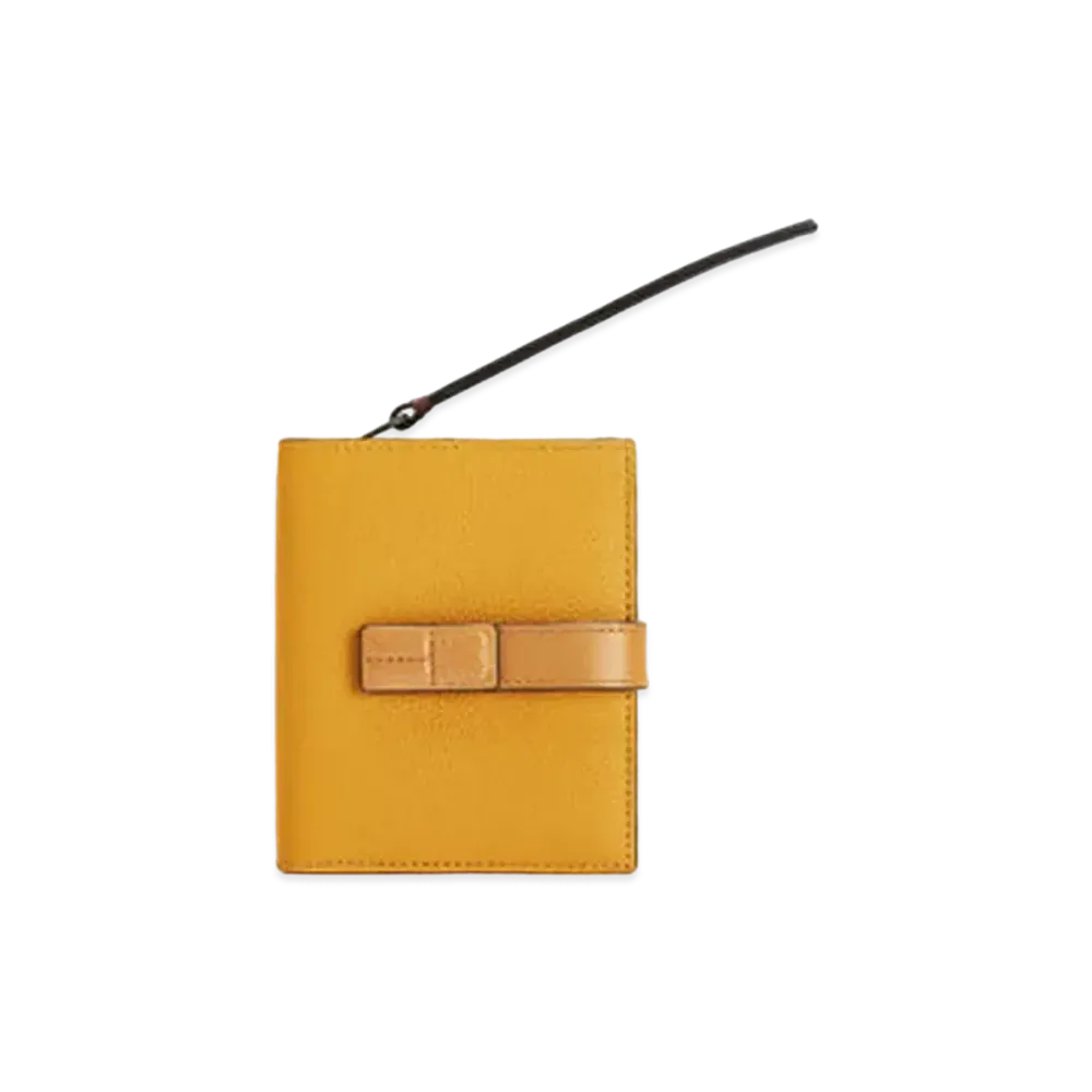 LOEWE Compact Zip Wallet In Soft Grained Calfskin "Sunflower / Honey"