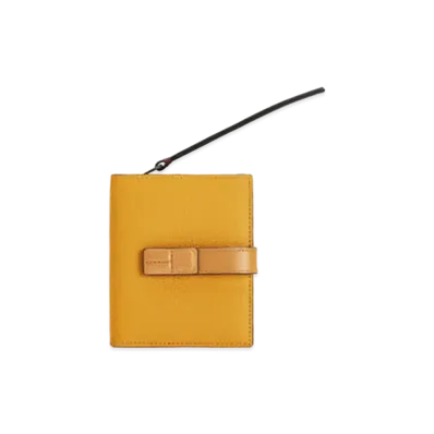 LOEWE Compact Zip Wallet In Soft Grained Calfskin "Sunflower / Honey"
