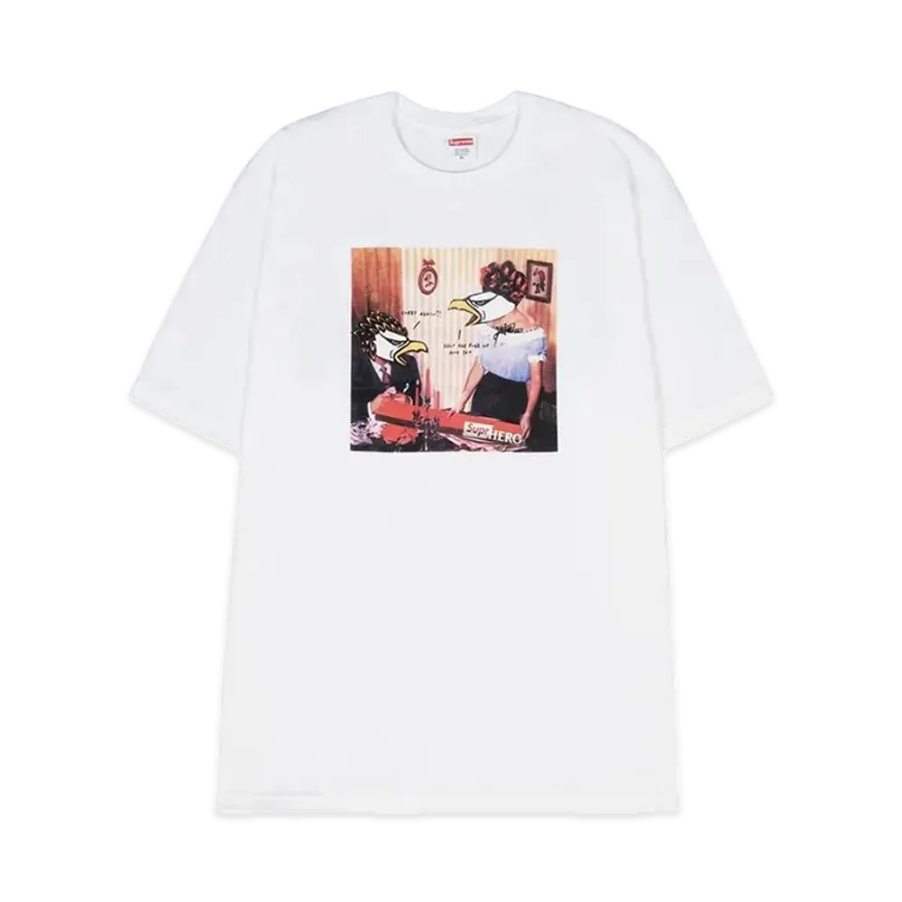 シュプリーム x アンタイヒーロー カーブ Tシャツ "ホワイト"