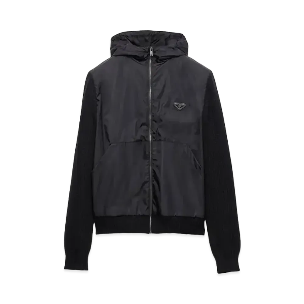 PRADA Men's Cashmere and Wool Cardigan "Black"