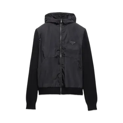 PRADA Men's Cashmere and Wool Cardigan "Black"