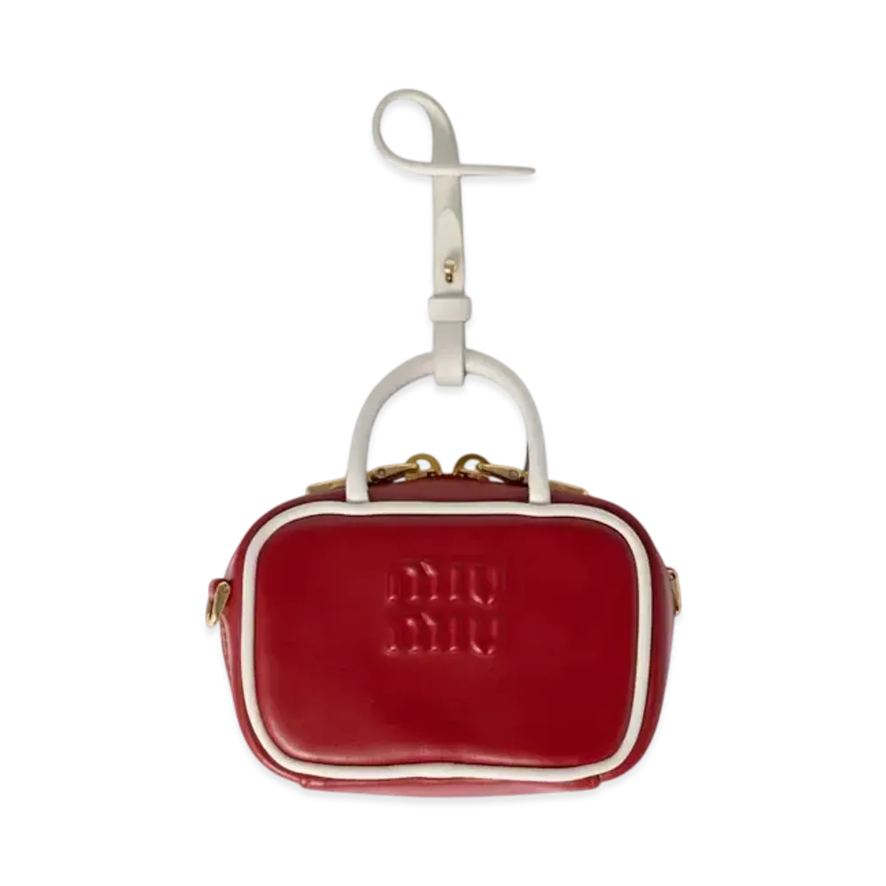 MIUMIU Beau Leather Micro-Bag "Red/White"