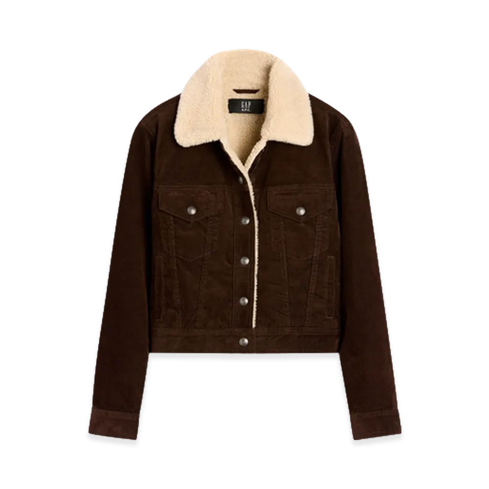 Gap x A.P.C. Women's Icon Corduroy Cropped Jacket "Wood Brown"