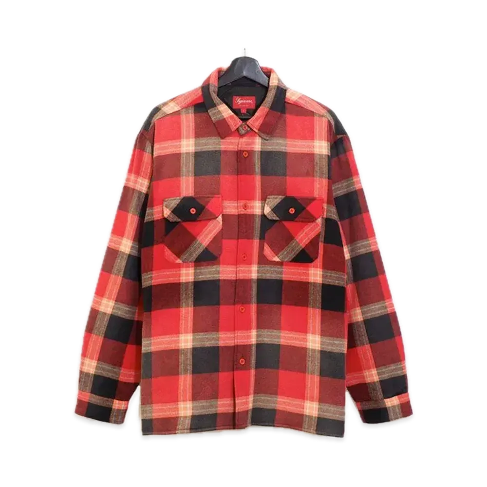 Supreme Quilted Flannel Shirt "Red"