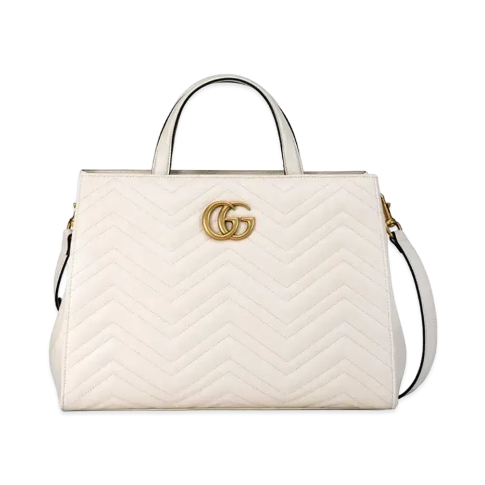 GUCCI GG Marmont Medium Tote Bag "White"