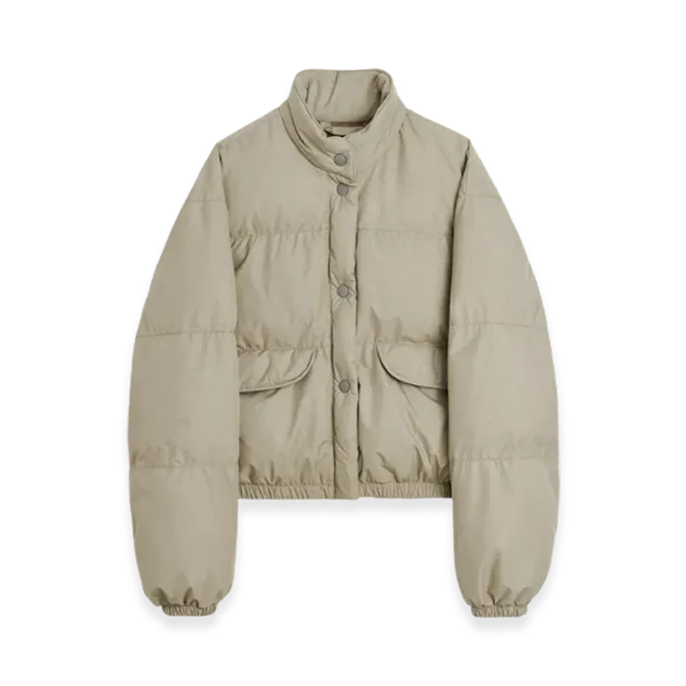 OUR LEGACY Women's Cropped Inhale Puffa "Doubleganger Beige Mel Nylon"