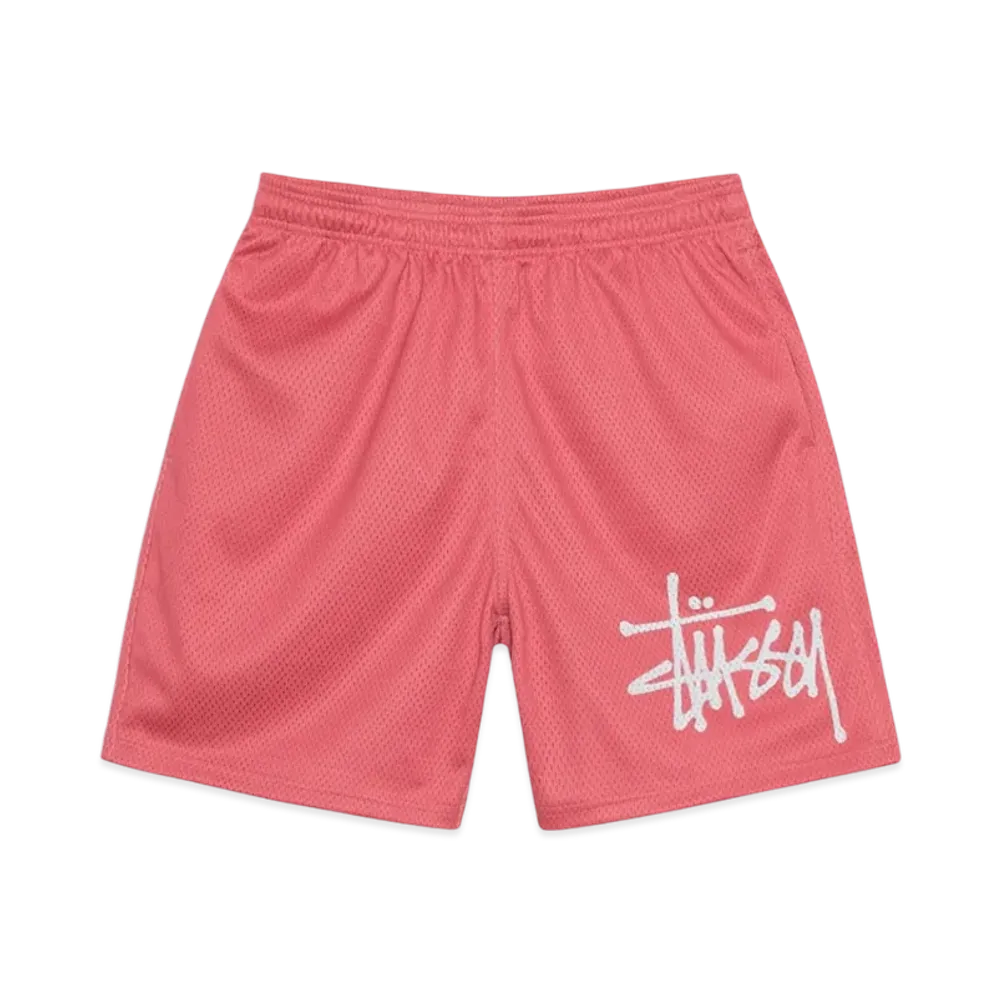 Stussy Big Basic Mesh Shorts "Rose"