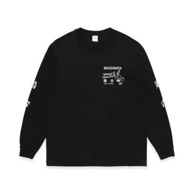 WACKO MARIA x 鶏舎 Washed Heavy Weight Long Sleeve T-Shirt "Black"