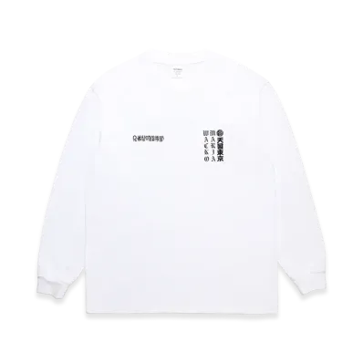 WACKO MARIA x MR.BROTHERS CUT CLUB Washed Heavy Weight Long Sleeve T-Shirt "White"