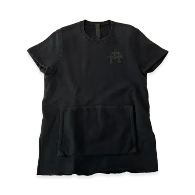 Chrome Hearts Y Not Cemetery Cross Leather Patch Pocket Sweat T-Shirt "Black"