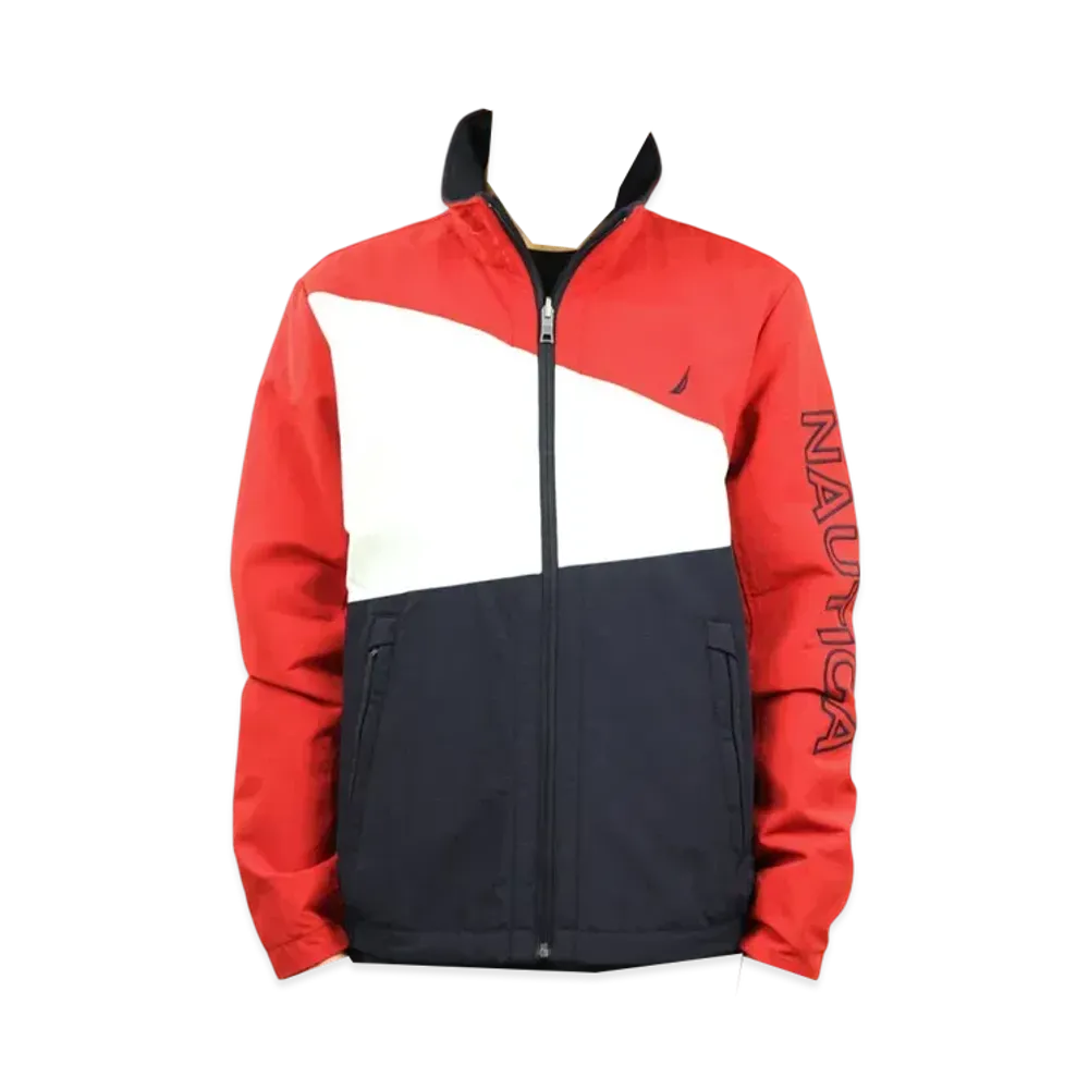 NAUTICA Zip Up Nylon Reversible Jacket "Red/Navy"