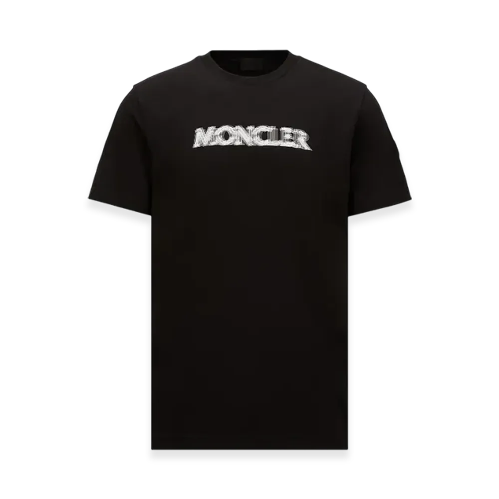 MONCLER Blurred Logo Cotton T-Shirt "Black"