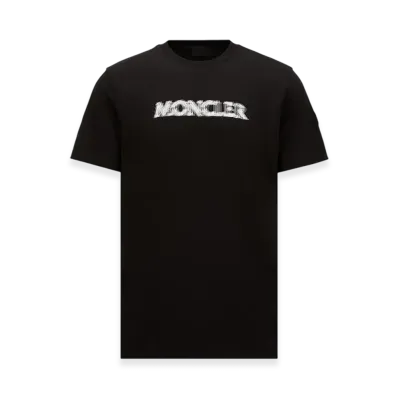 MONCLER Blurred Logo Cotton T-Shirt "Black"