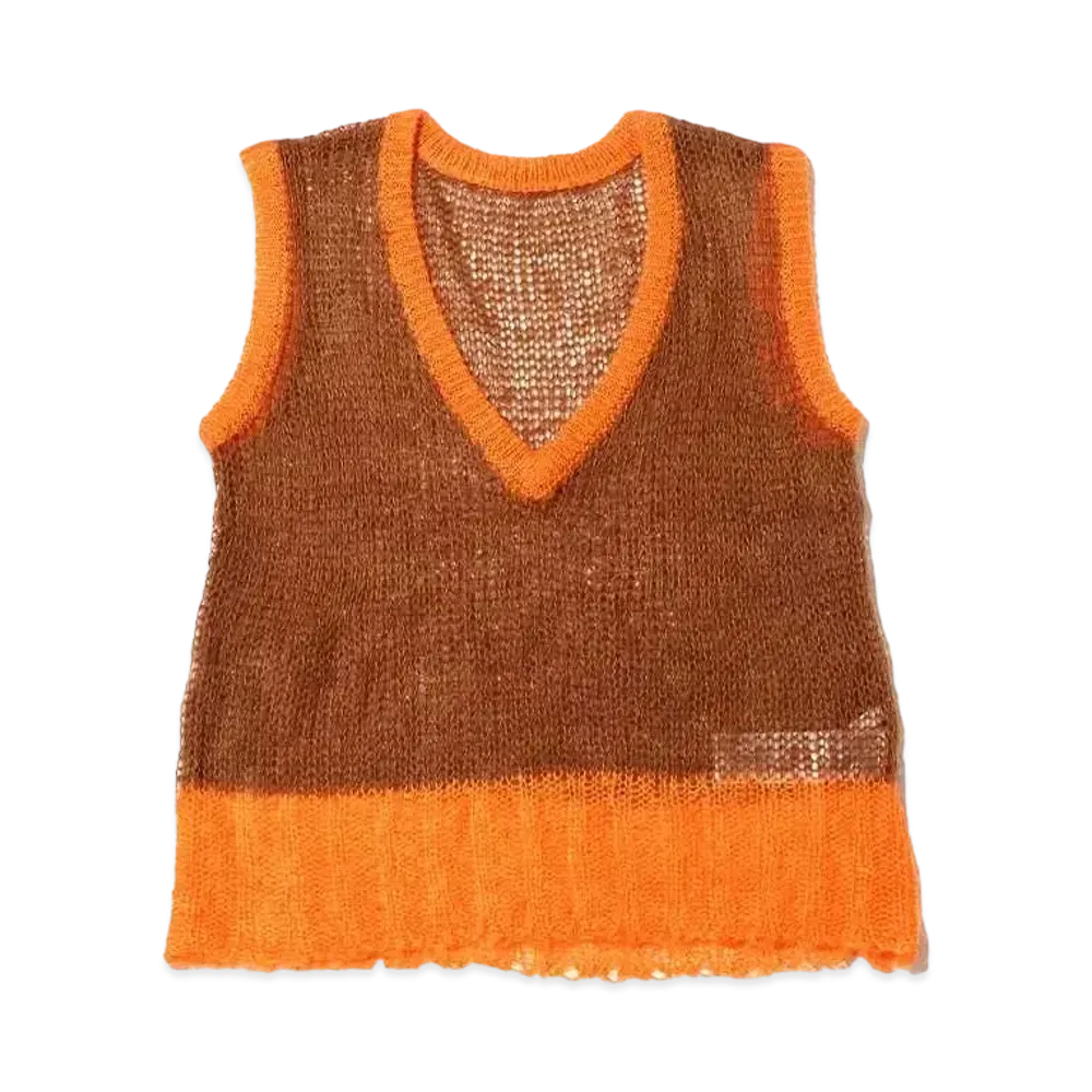 atmos pink Mohair Fuu Scatia Mini Vest "Brown"
