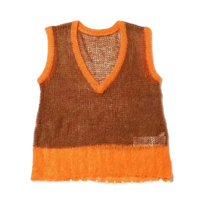 atmos pink Mohair Fuu Scatia Mini Vest "Brown"