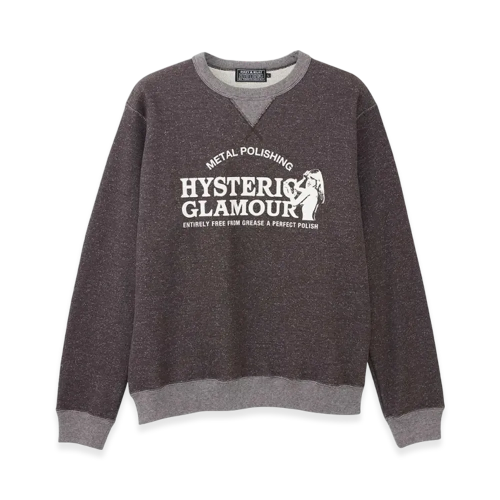 HYSTERIC GLAMOUR Metal Polish Sweatshirt "Brown"