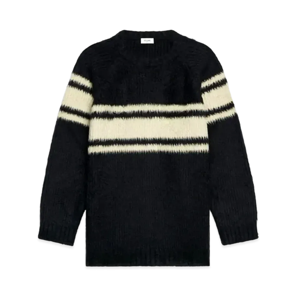 CELINE Oversized Sweater In Brushed Cotton "Black"