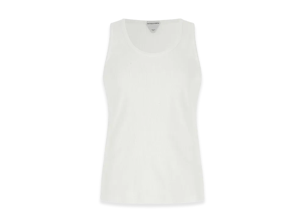 Bottega Veneta Stretch Cotton Tank Top "White"