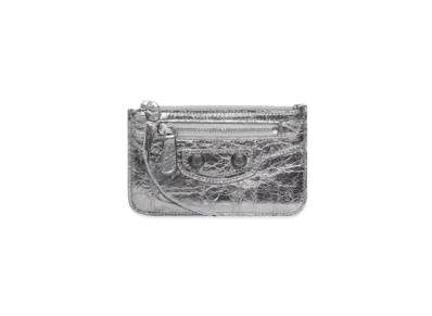 BALENCIAGA Le Cagole Long Coin Card Holder Metallic "Silver"