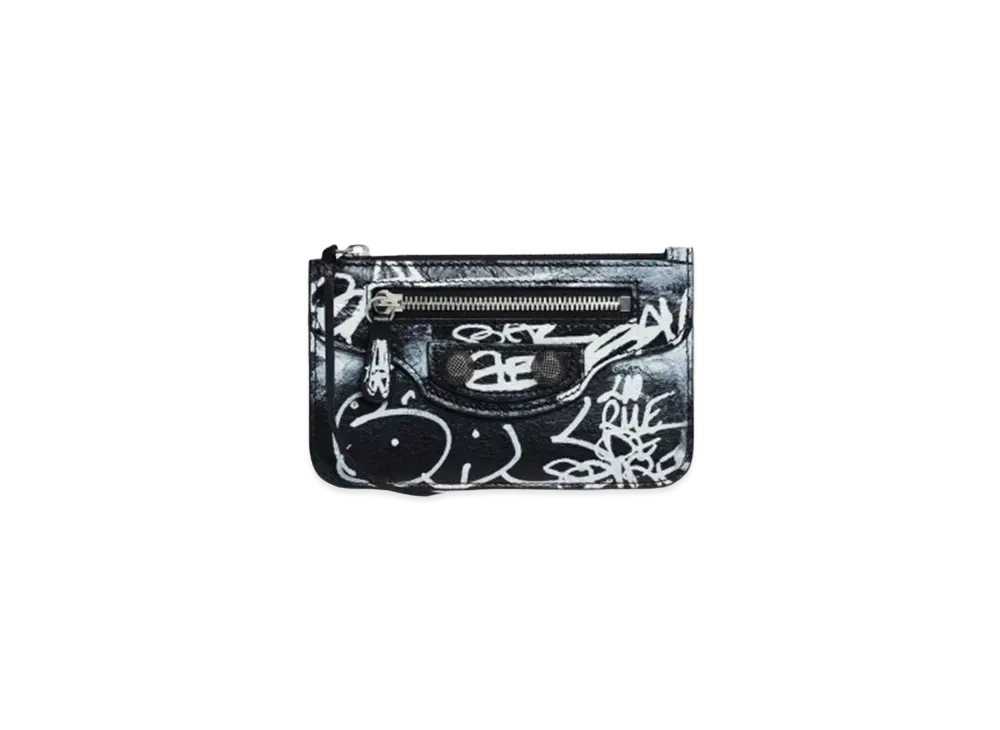 BALENCIAGA Le Cagole Long Coin Card Holder Graffiti "Black"