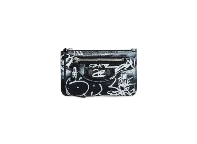 BALENCIAGA Le Cagole Long Coin Card Holder Graffiti "Black"