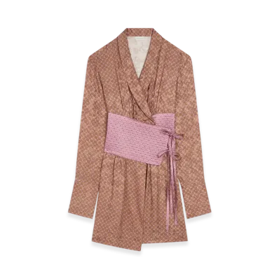 DRIES VAN NOTEN Women's Jacquard Robe Top "Peach"