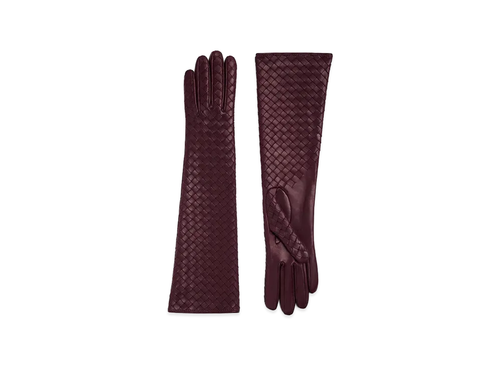 Bottega Veneta Intrecciato Leather Midi Gloves "Jam"