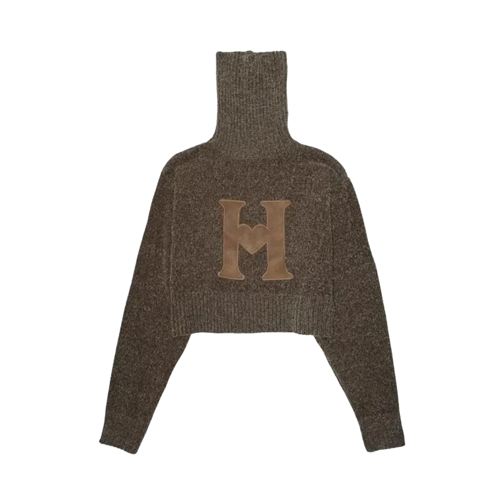 HTH H logo knit "BROWN"