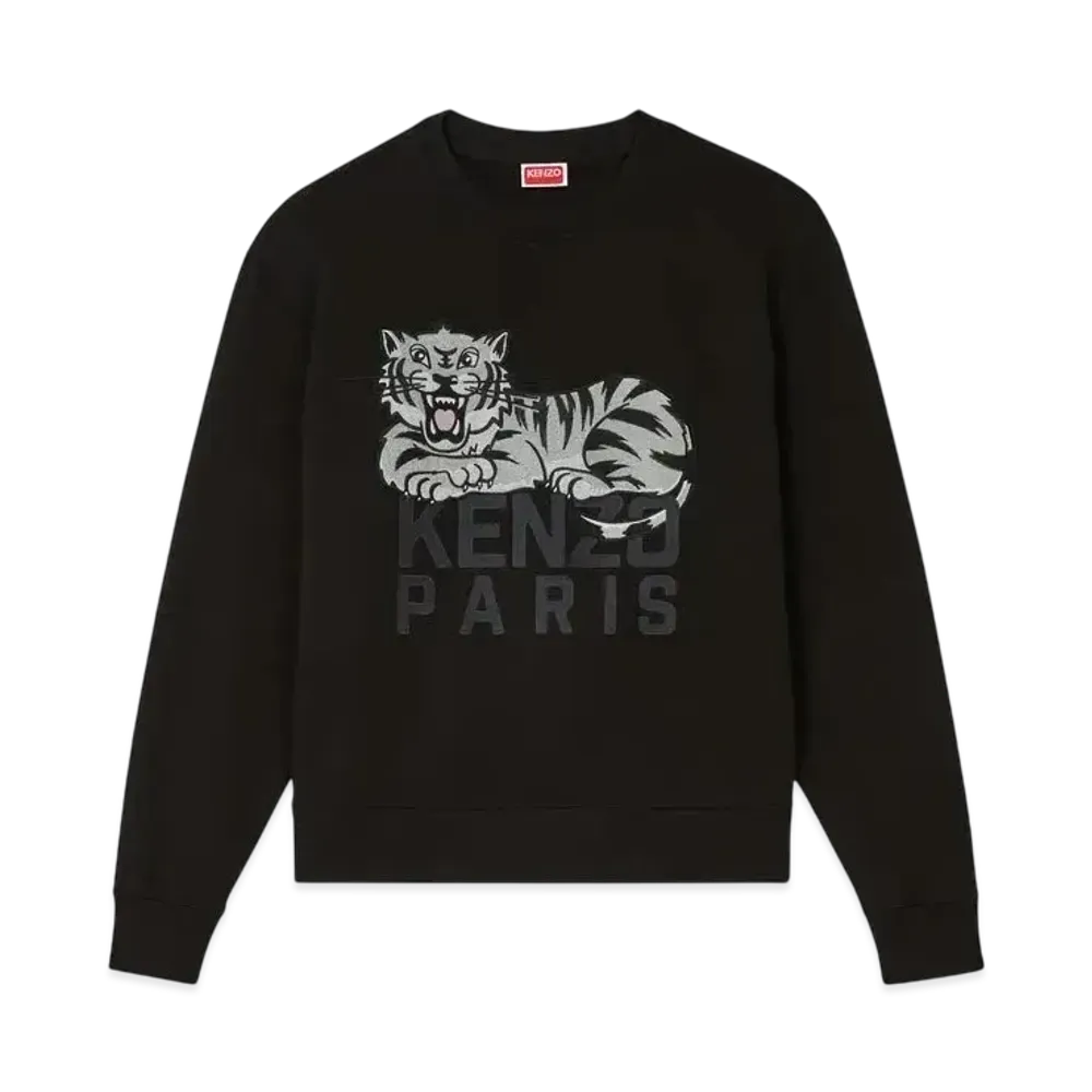 KENZO 'Happy Tiger' Embroidery Sweat "Black"