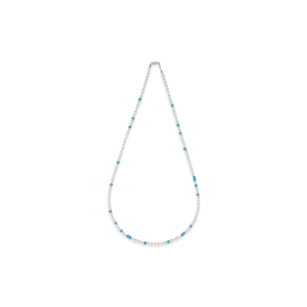 WIND AND SEA IVX Japan WDS Pearl & White Hearts Necklace "Turquoise"