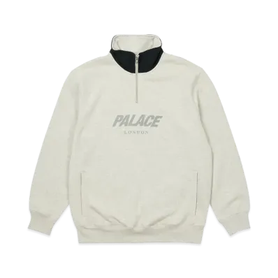 PALACE Rib 1/4 Zip Funnel "Grey Marl"