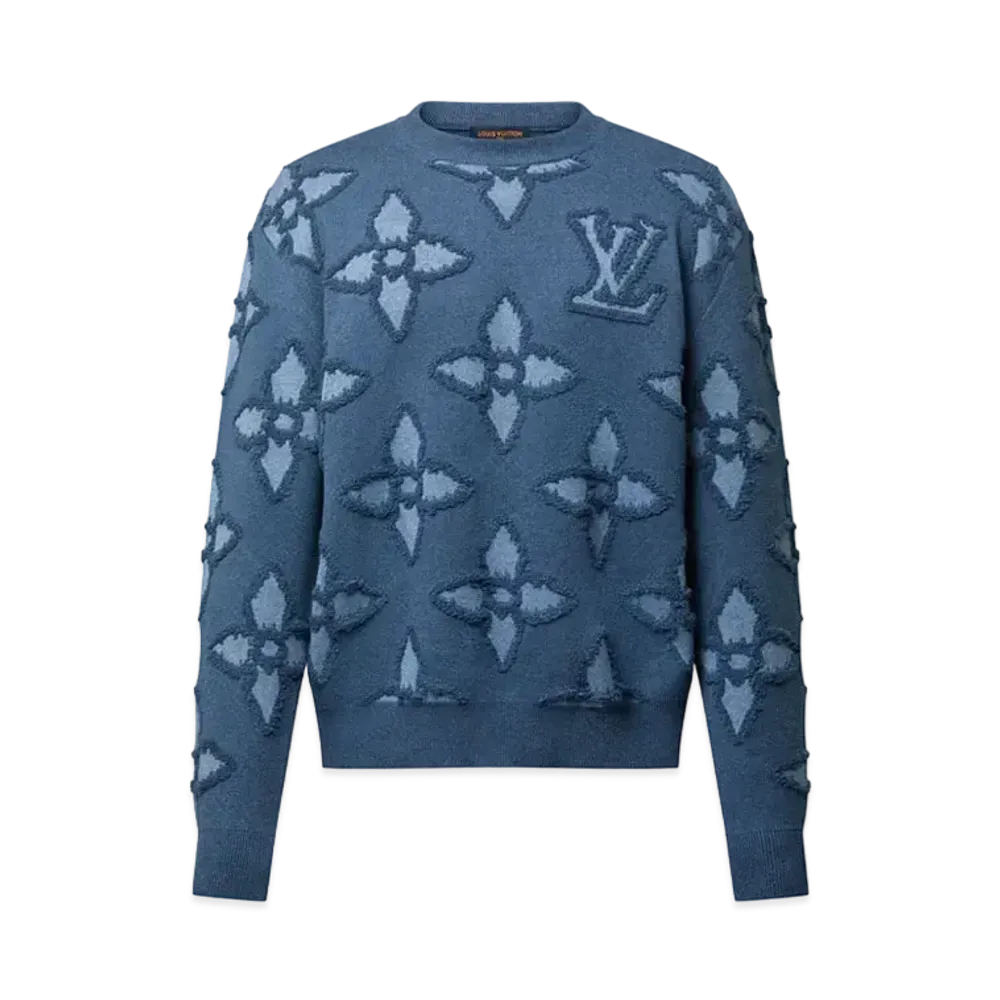 Louis Vuitton Textured Cotton Crewneck "Indigo"