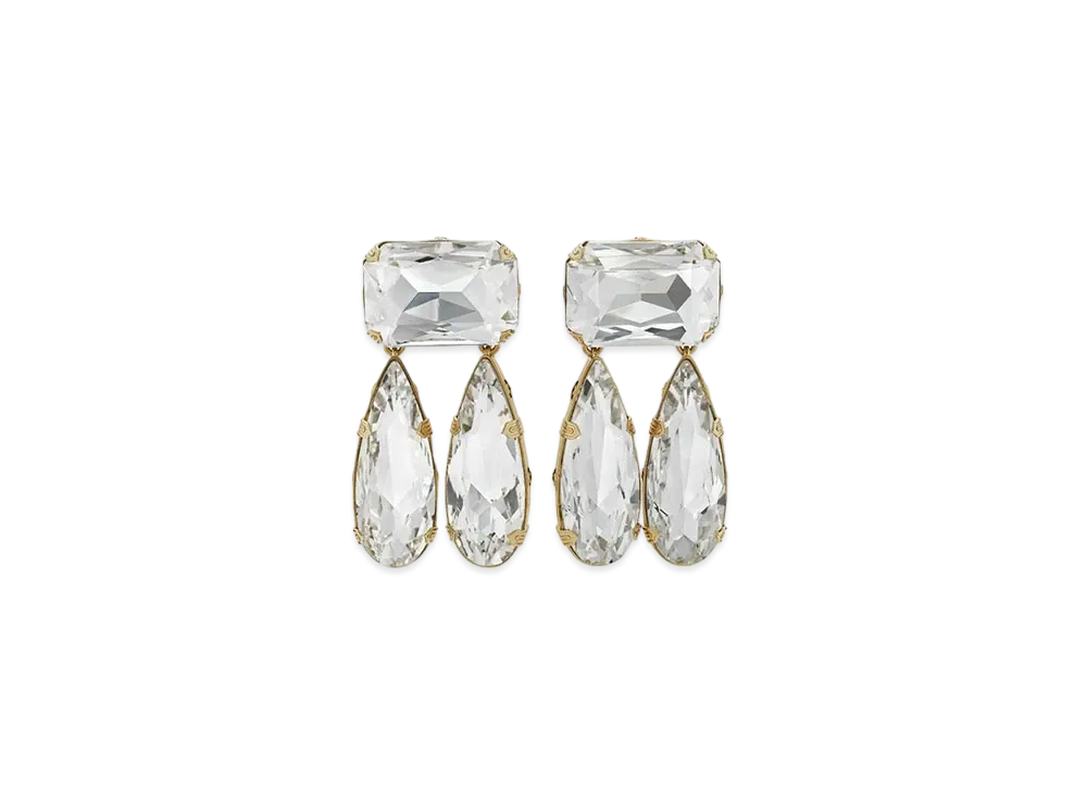 GUCCI Crystal Interlocking G Earrings