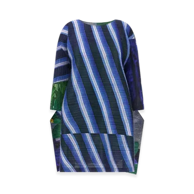 PLEATS PLEASE ISSEY MIYAKE Women's City Collage Dress "Blue"