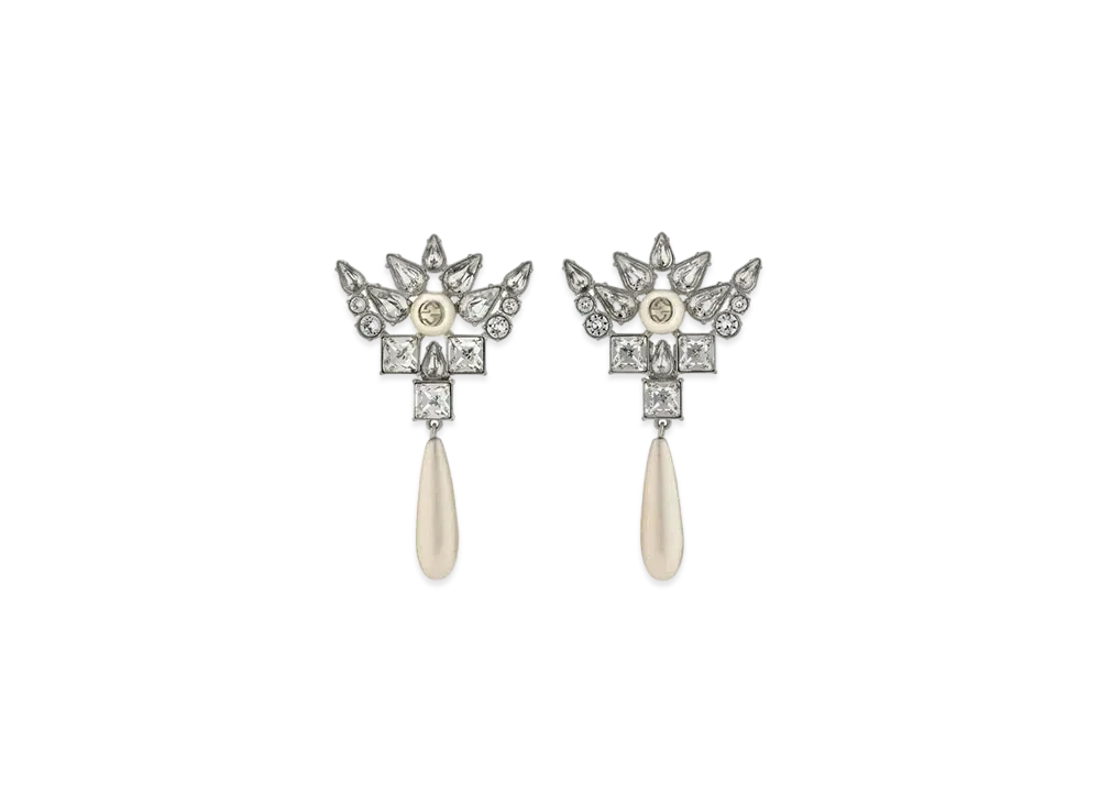 GUCCI Interlocking G Crystal Earrings